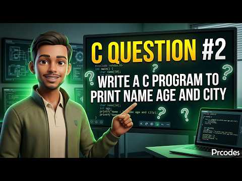 C Programming Question #2 | Write a Program to Print Name Age and City