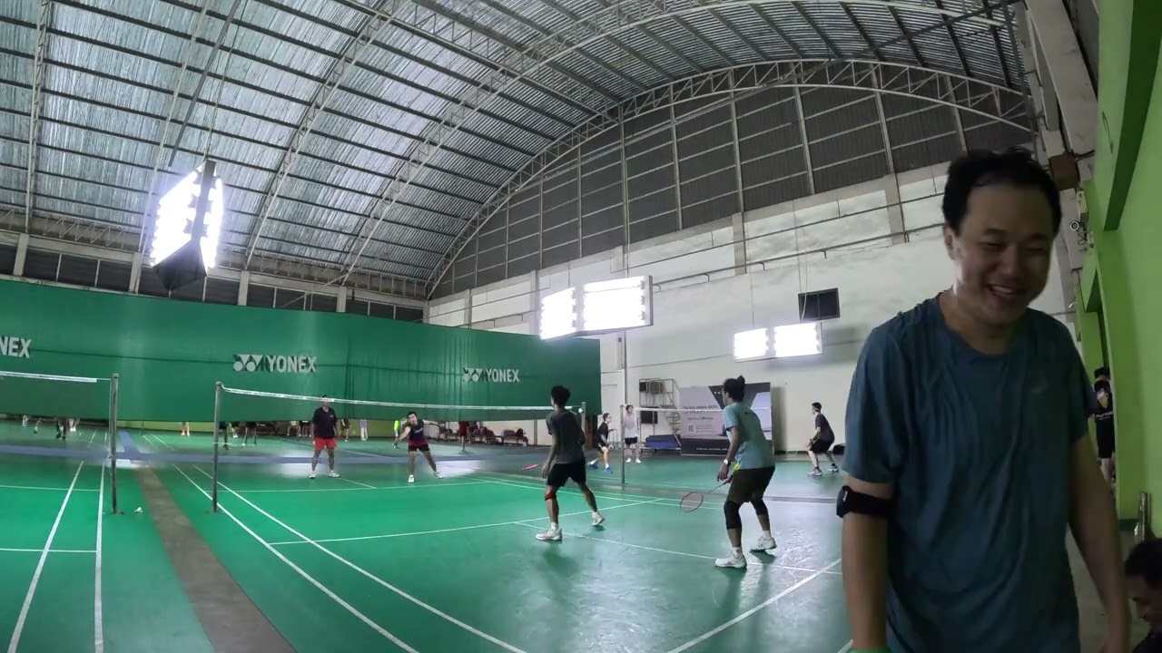 #เพิ่มสุข [Drunker Badminton] Game3 Beer Ya VS Noi A   4K