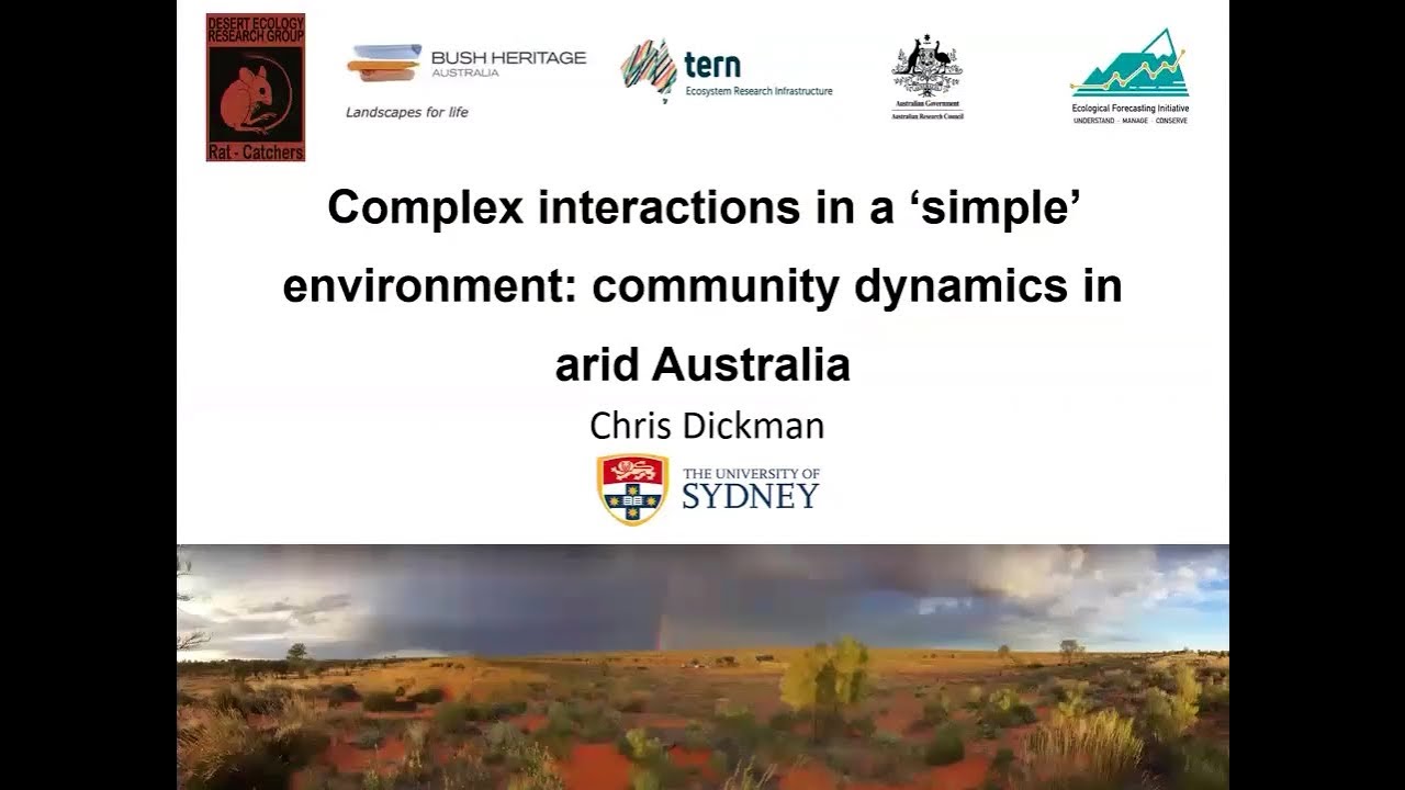 Seminar 25: Complex Interactions in a 'Simple' Environment: Community Dynamics in Arid Australia