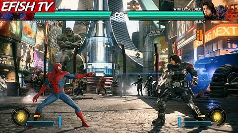 Spider-Man & Rocket Raccoon vs Winter Soldier & Ultron (Hardest AI) - Marvel vs Capcom: Infinite