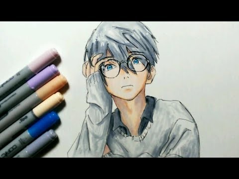 コピック 男子描いてみた 悩むメガネくん Youtube