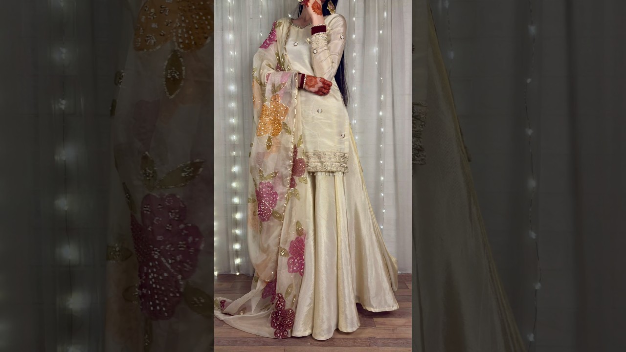 Party wear dress designing/ umbrella plazo with short kurti #ytshorts