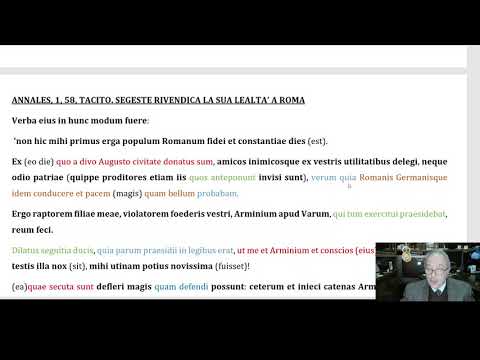 ANNALES, I, 58, TACITO. SEGESTE RIVENDICA LA SUA LEALTA&rsquo;