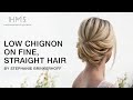 Low Chignon On Fine, Straight Hair by Stephanie Brinkerhoff | Kenra Professional