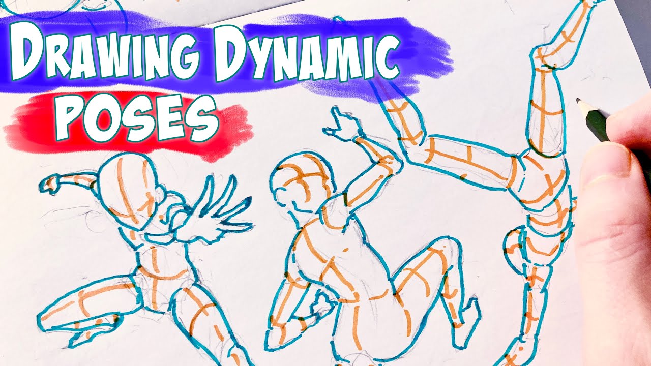 Drawing Dynamic Anime Pose Practice - YouTube