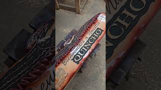 letrero Quincho tallado en madera de cipres, tallados bajo relieve, con fondo arenado #wood