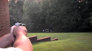 Ruger MKII Pistol at 60 yards.  This is a 25 year old pistol and still functions great!