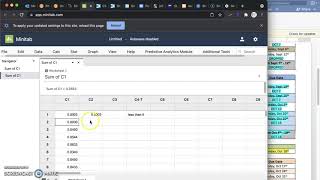 how to sum columns minitab using command C (copy) then command V (paste)