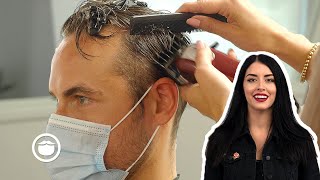 Bartender Gets a Surfer Style Choppy Haircut | Beardbrand Barbershop, Austin TX