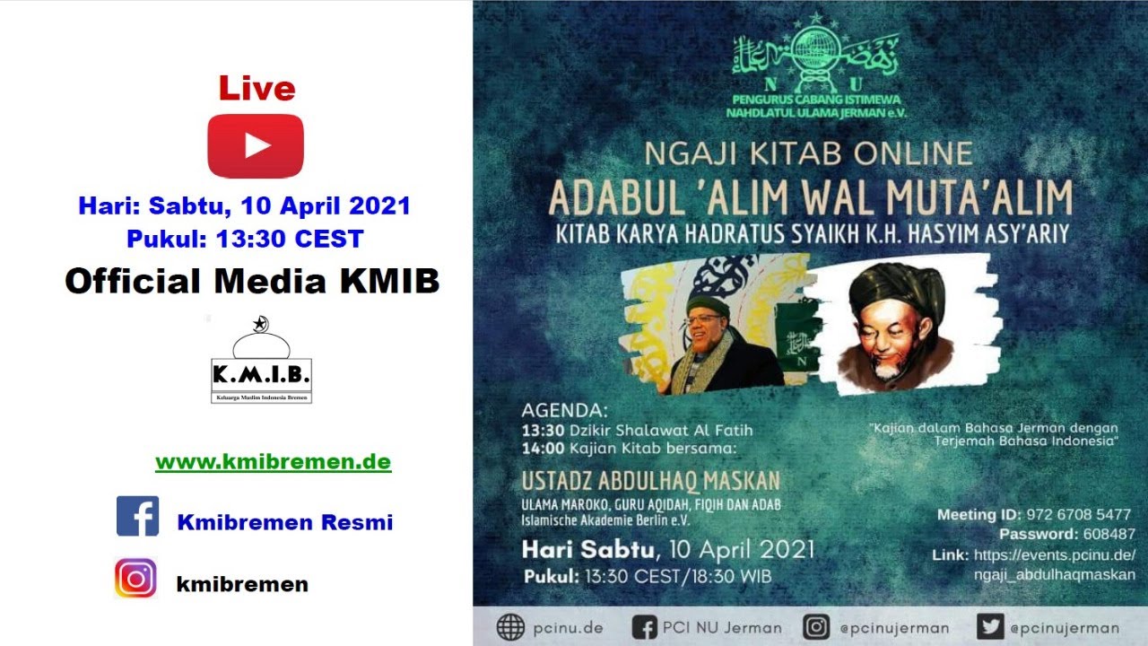 Kitab Adabul Alim wa Mutaalim karya KH Hasyim Asy'ari (dlm bhs Jerman, diiterjemah ke bhs