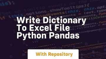 write dictionary to excel file python pandas