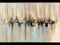 Skyline, abstract painting with Acrylic, abstract art, acrylpainting, abstrakte Malerei mit Acryl