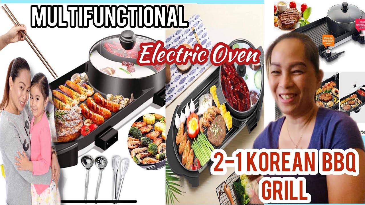 Multi-functional Korean Style Bbq Grill Hot Pot Combination Grill Pan  Hotpot Dual-purpose Electric Non-stick Baking Tray