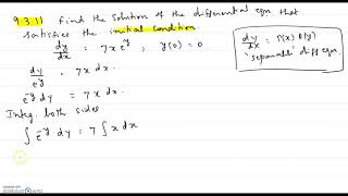 Solving a separable differential equation with initial condition - 9.3.11