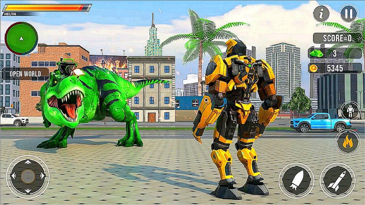 Dino Transform Robot Jet Car Transformers Game Part 4 - Android Gameplay