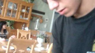 Troy snorting chili peppers