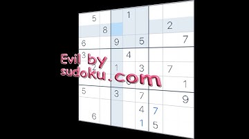 Evil puzzle by sudoku.com. Easily solved.