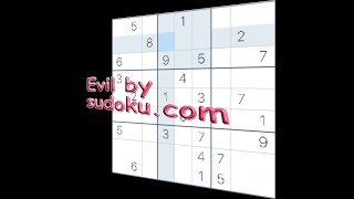 Evil puzzle by sudoku.com. Easily solved.