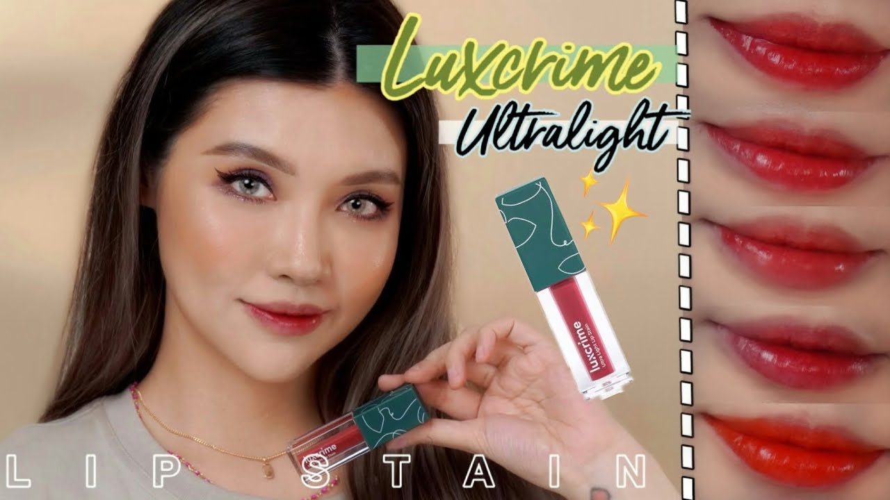 LUXCRIME ULTRA LIGHT LIP STAIN SWATCHES DI KULIT KUNING LANGSAT