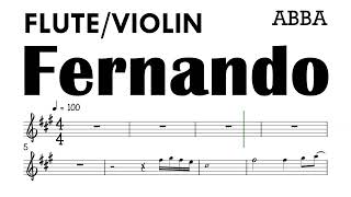 Fernando Flute Violin ABBA Sheet Music Backing Track Partitura screenshot 4