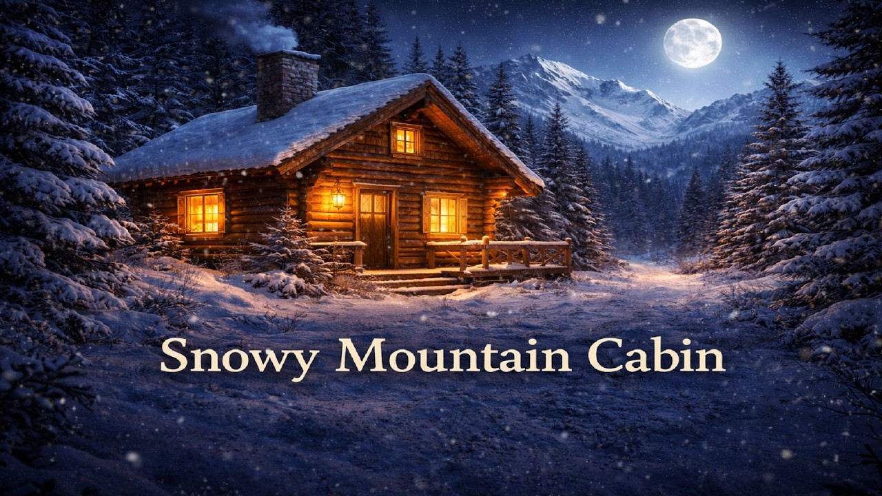 Snowy Mountain Cabin | 2 Hour Bedtime Story for Deep Sleep (Cozy Fireplace & Winter Ambience)