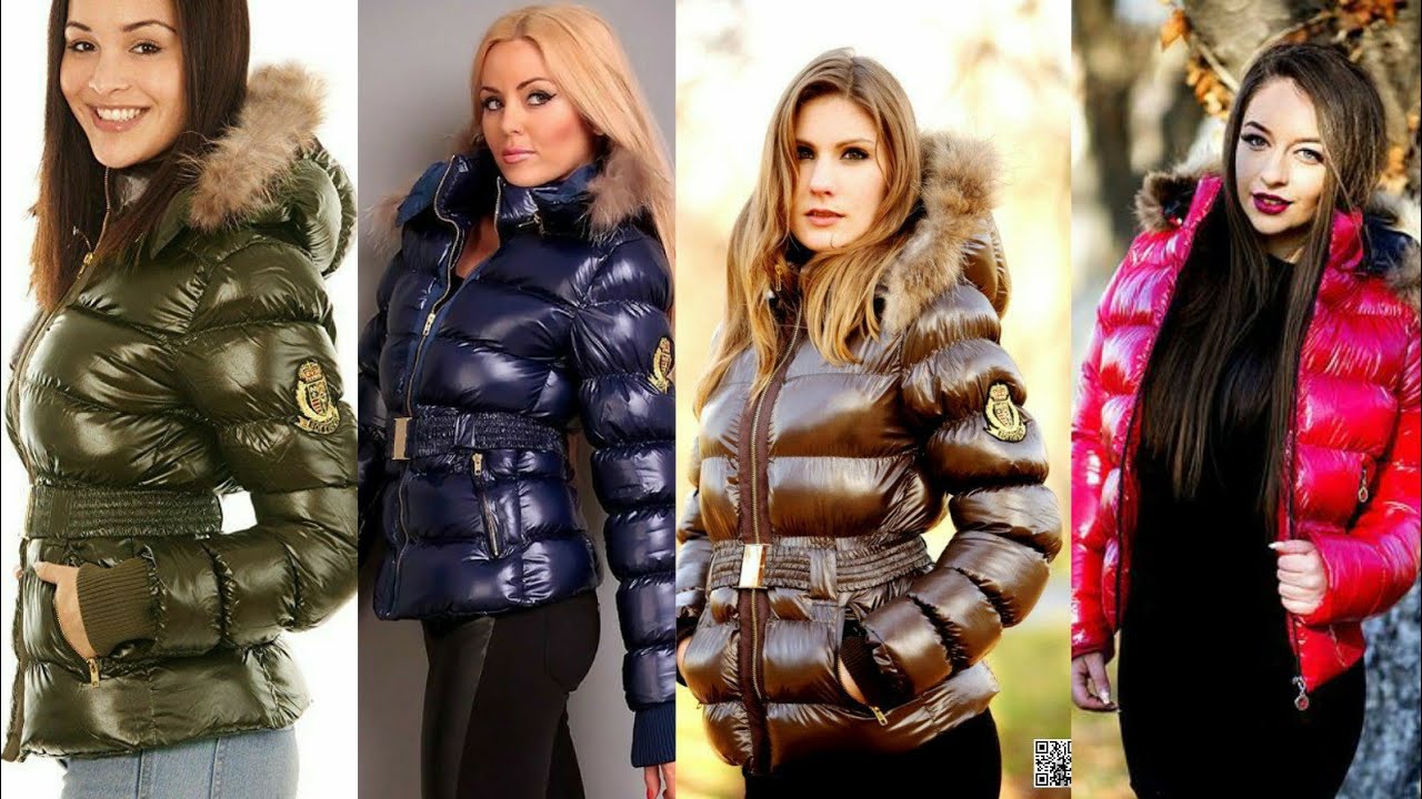 Latest and very well latex leather puffer jackets for women and girls ...