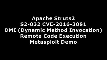 [日本語: Japanese] Apache Struts2 S2-032 CVE-2016-3081 DMI RCE Metasploit Demo