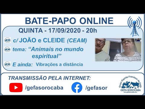 Assista: Bate-papo online - c/ JOÃO ASSUMPÇÃO e CLEIDE OLIVEIRA (17/09/2020)