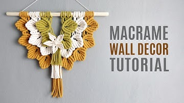 DIY Macrame Wall Hanging Leaves with Flower