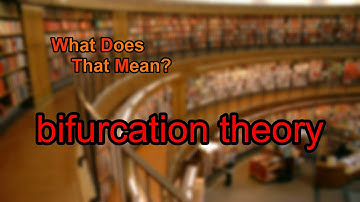 What does bifurcation theory mean?