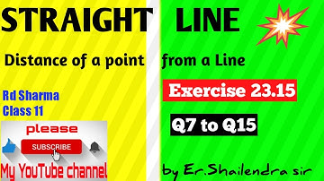 Straight Line Class 11 Math | Rd Sharma Class 11 Exercise 23.15 Q7 to Q15 | ‎@smcride |  SMCRIDE