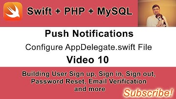 Push Notifications. Video 10. Configure App Delegate To Register for Push Notifications