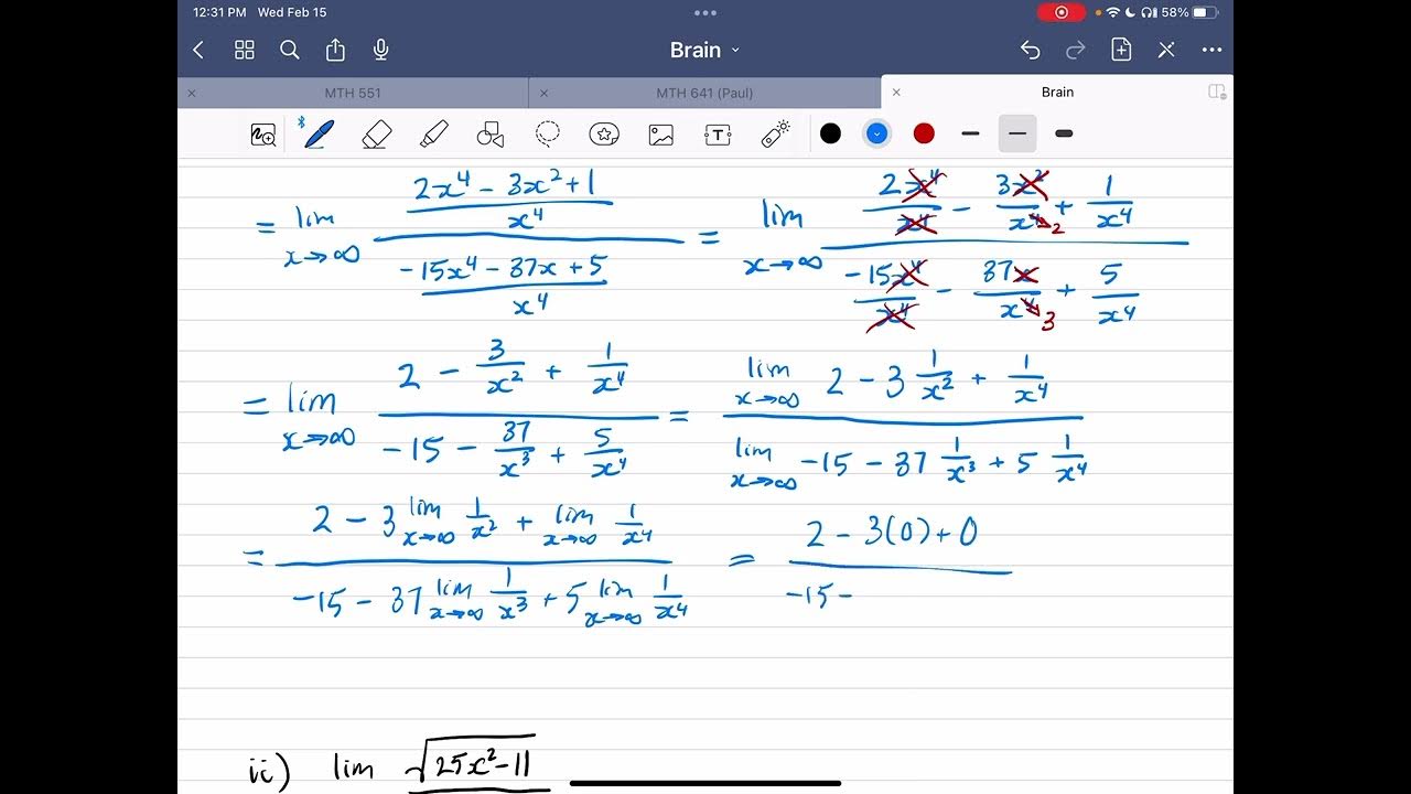 Solving Limits at Infinity YouTube