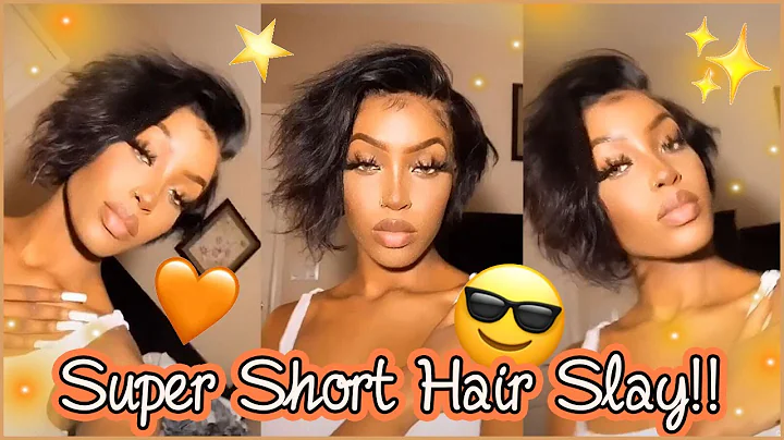 COOL!😖 Pixie Deep Wave Lace Bob Wig Install | 8Inch Short Bob Hair | Elfinhair Review