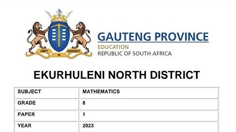 Grade 8 Mathematics P1. Final Exam Revision.