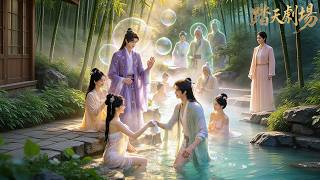 In the bath, the aide asks, “Why are the prince’s pecs soft?” She is a woman—he becomes regent!