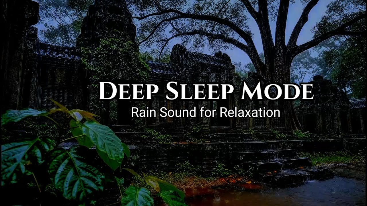 Deep Rain Sounds in Ancient Jungle Ruins | Dark Ambient Rain for Sleep, Relax & Meditation