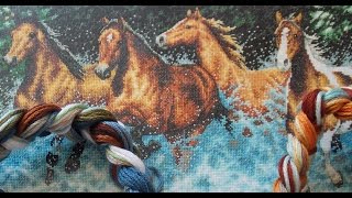 Dimensions 35214 Galloping Horses (Бегущие лошади)1/3 работы (слайд шоу)