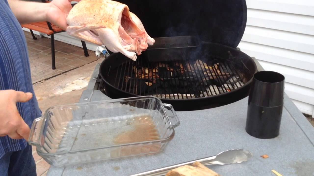 Smoking A Duck On A Weber Charcoal Grill - YouTube