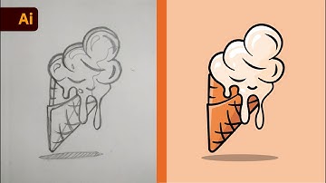 Adobe Illustrator Beginner Tutorial: Create a Vector Ice-cream from Sketch (HD)