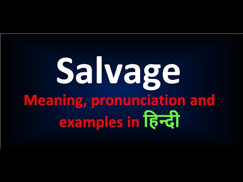 Salvage Meaning In Hindi And English With Example