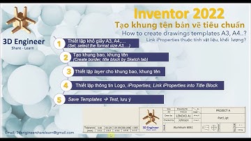 Advance_Inventor 2022 - Tạo bản vẽ mẫu templates chuẩn link thuộc tính iProperties