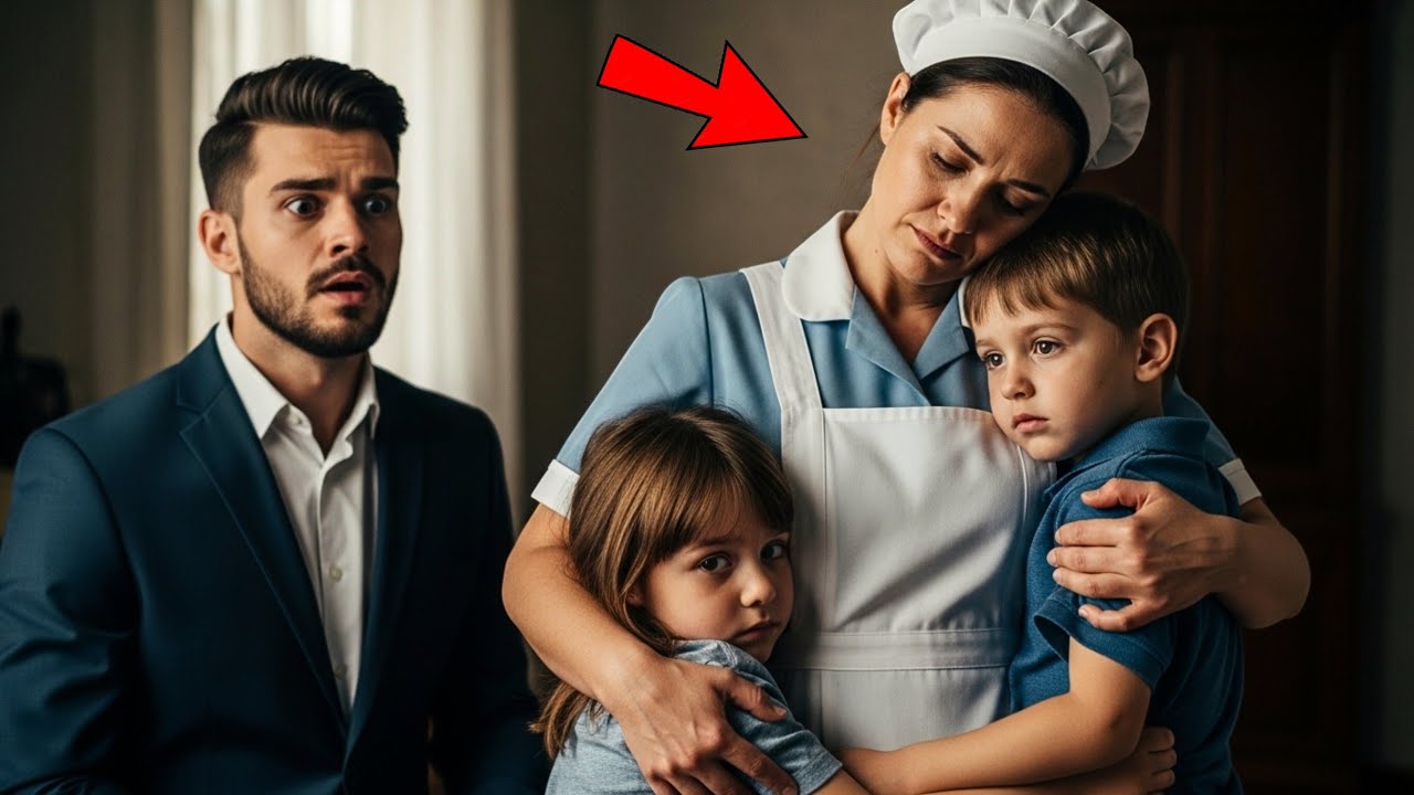 A FAXINEIRA CUIDAVA DOS FILHOS DO MILIONÁRIO EM SEGREDO ENQUANTO ELE VIAJAVA... ELE CHOROU AO SABER 