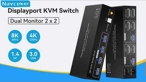 8K Displayport DP KVM Switch 2 Monitors 2 Computers