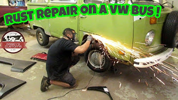 RUST REPAIR ON A VW BUS!! REPLACING ALL THE LOWER PANELS WITH PATCH PANELS ON A VOLKSWAGEN VAN