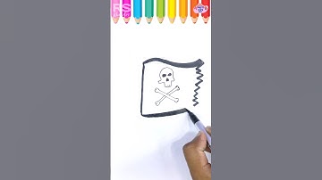 Pirate Flag Painting ! Art for kids and Toodlers #coloringforkids #drawing #shorts #viralvideo
