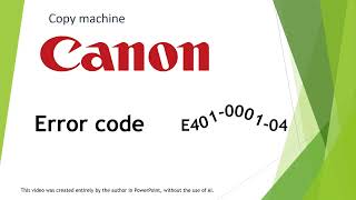 Canon iR ADV C3125 error code E401-0001-04