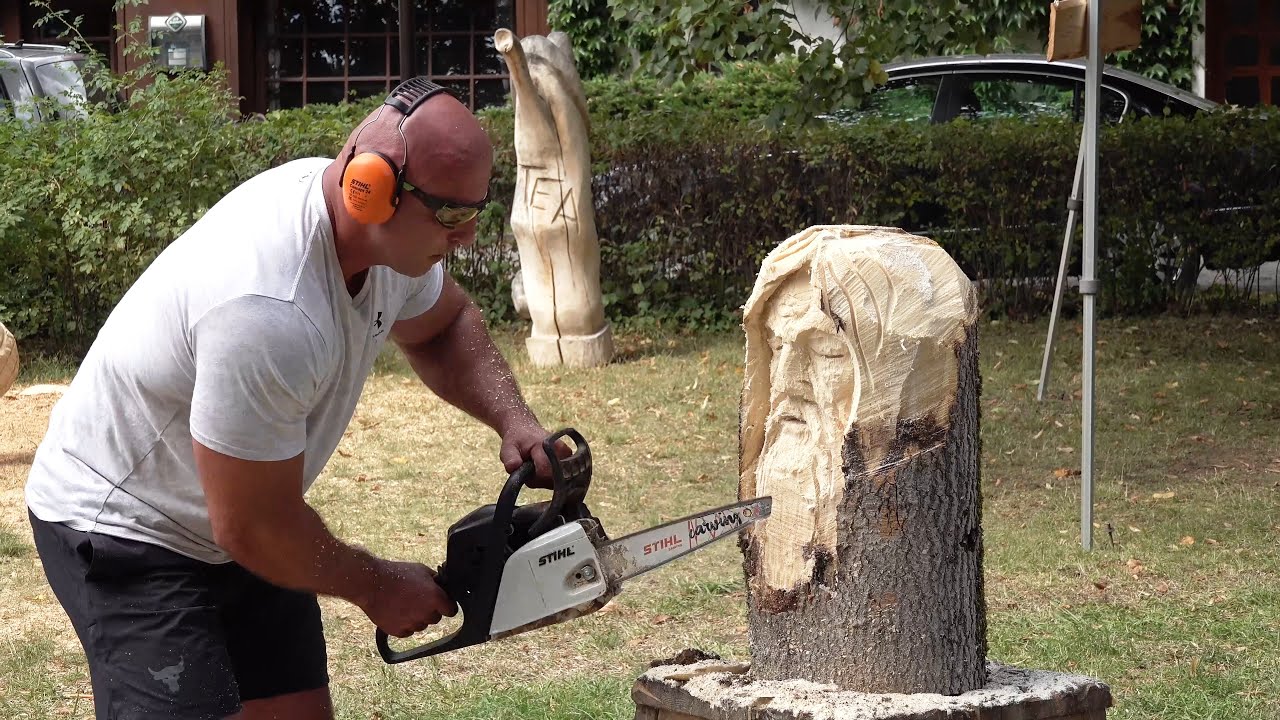 Speedcarving - Rychlořezba dřevěné sochy motorovou pilou