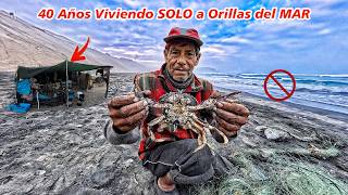 40 Años VIVE SOLO  a Orillas del Mar Peruano, su VIDA depende de la PESCA.