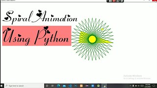 Python turtle animation| Python turtle graphics sprial in Python